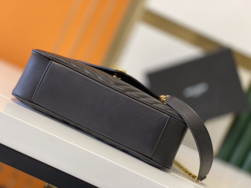 N品 YSL サンローラン バッグ 50代 MONOGRAM COLLEGE 32cm ブラック 487212BRM011000 ラムスキン ゴールド金具 激安優良店 - 画像 (7)