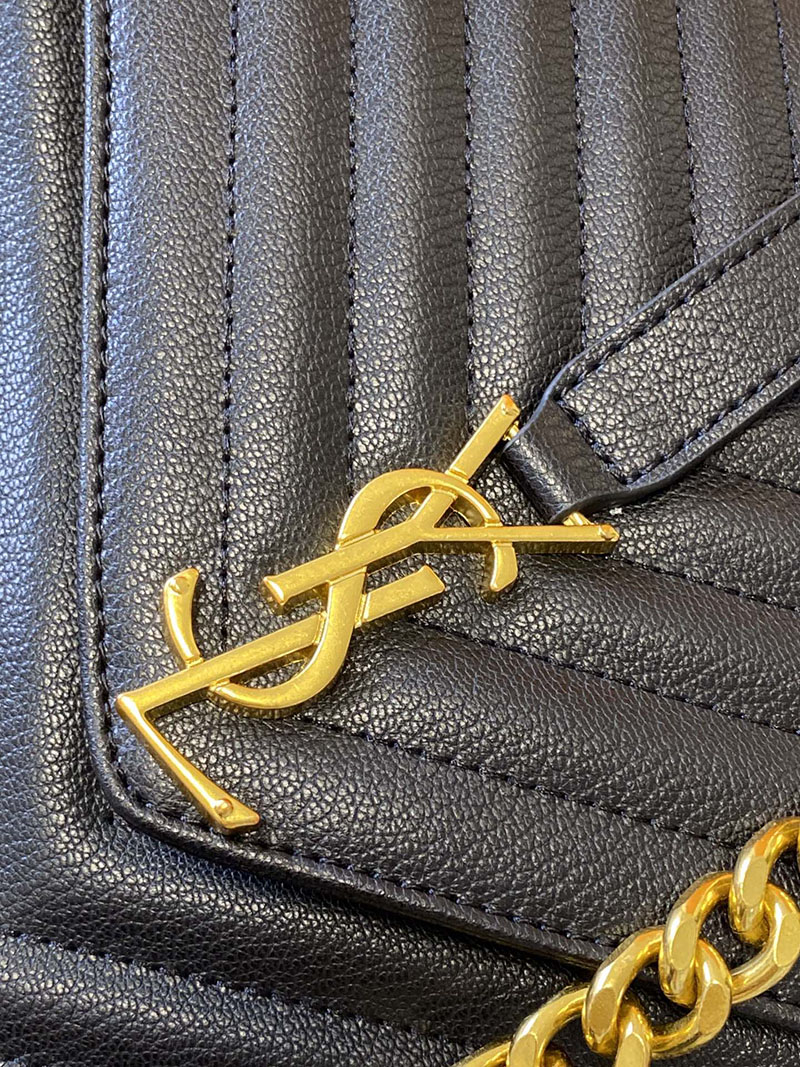 N品 YSL サンローラン バッグ 50代 MONOGRAM COLLEGE 32cm ブラック 487212BRM011000 ラムスキン ゴールド金具 激安優良店 - 画像 (6)