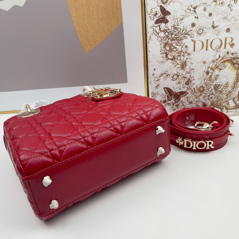N品 DIOR ディオール Lady Dior My ABCDior バッグ スモール M0538ONGE_M63R レッド ゴールド金具 激安優良店 - 画像 (6)