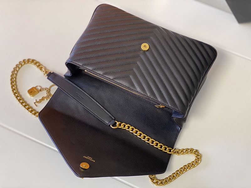 N品 YSL サンローラン バッグ 50代 MONOGRAM COLLEGE 32cm ブラック 487212BRM011000 ラムスキン ゴールド金具 激安優良店 - 画像 (5)