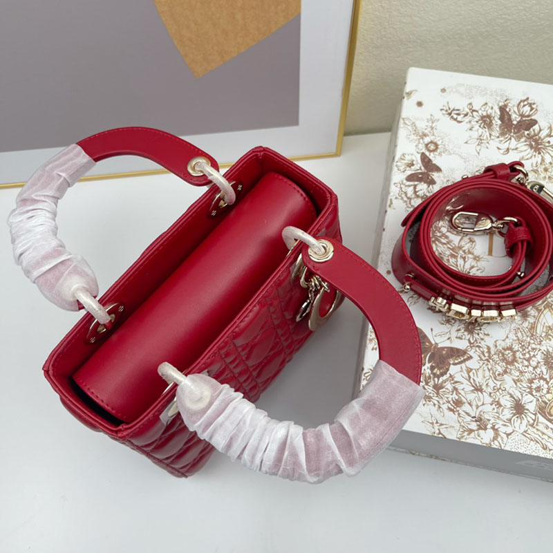 N品 DIOR ディオール Lady Dior My ABCDior バッグ スモール M0538ONGE_M63R レッド ゴールド金具 激安優良店 - 画像 (5)
