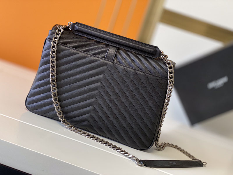 N品 YSL サンローラン バッグ 50代 MONOGRAM COLLEGE 32cm ブラック 487212BRM021000 ラムスキン シルバー金具 激安優良店 - 画像 (8)