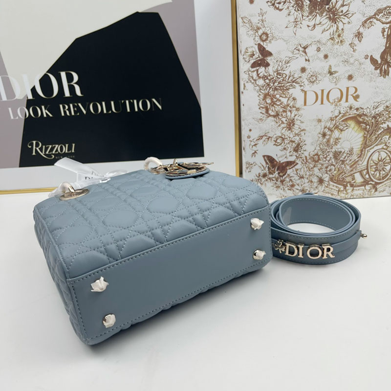 N品 DIOR ディオール Lady Dior My ABCDior バッグ スモール M0538ONGE_M928 ブルー ゴールド金具 激安優良店 - 画像 (7)