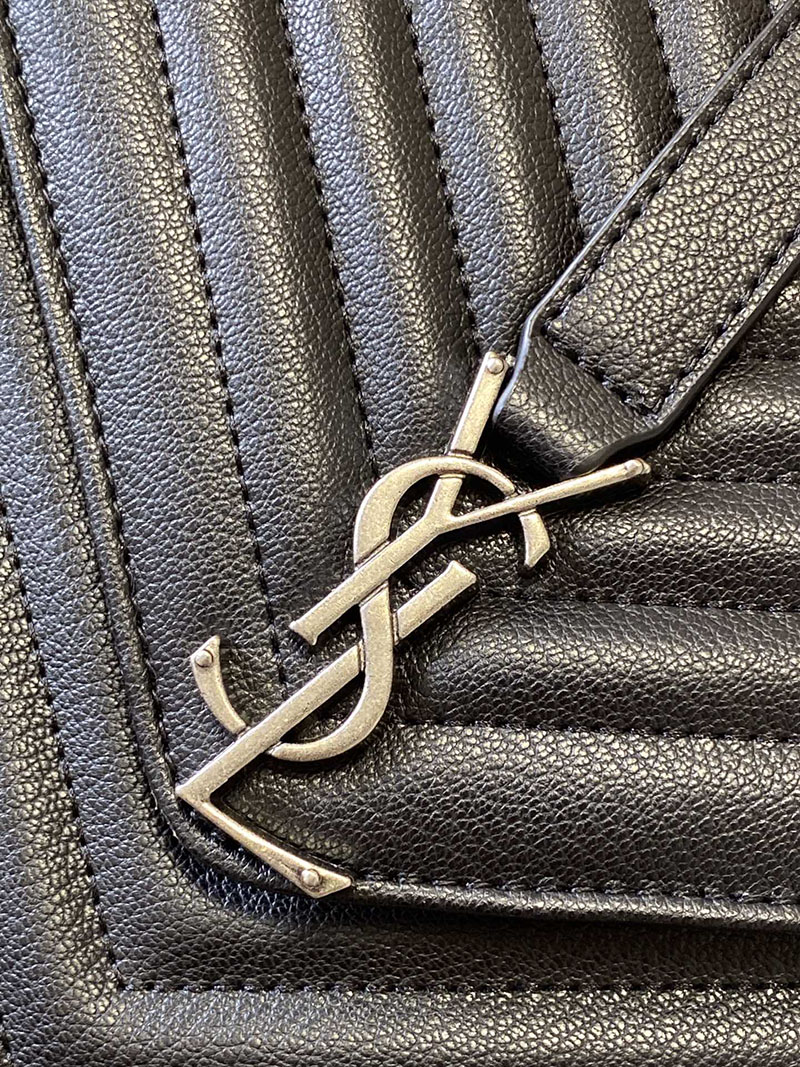 N品 YSL サンローラン バッグ 50代 MONOGRAM COLLEGE 32cm ブラック 487212BRM021000 ラムスキン シルバー金具 激安優良店 - 画像 (6)