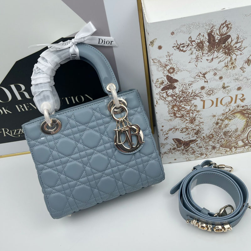 N品 DIOR ディオール Lady Dior My ABCDior バッグ スモール M0538ONGE_M928 ブルー ゴールド金具 激安優良店 - 画像 (5)
