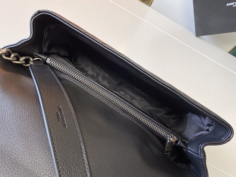 N品 YSL サンローラン バッグ 50代 MONOGRAM COLLEGE 32cm ブラック 487212BRM021000 ラムスキン シルバー金具 激安優良店 - 画像 (3)