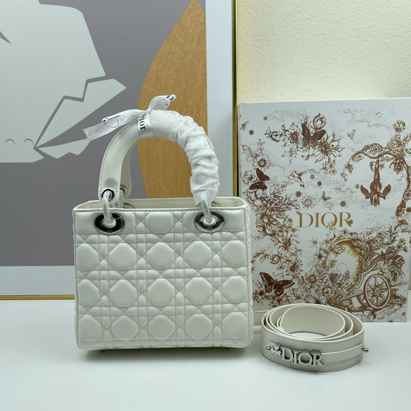 N品 DIOR ディオール Lady Dior My ABCDior バッグ スモール M0538ONGE_M030 ホワイト シルバー金具 激安優良店 - 画像 (9)