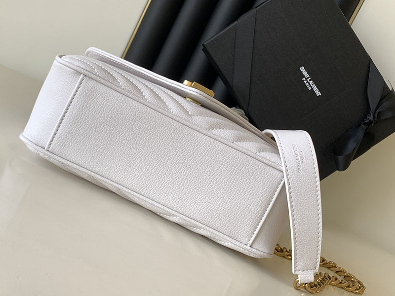 N品 YSL サンローラン バッグ 50代 カレッジ ミディアム ホワイト 600279BRM072000 ラムスキン ゴールド金具 激安優良店 - 画像 (7)