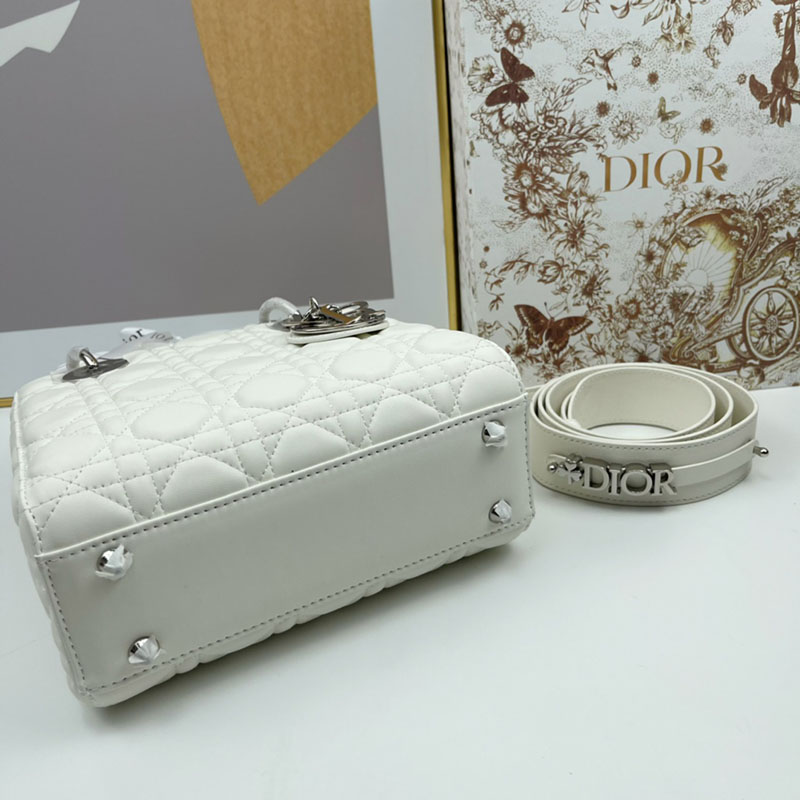 N品 DIOR ディオール Lady Dior My ABCDior バッグ スモール M0538ONGE_M030 ホワイト シルバー金具 激安優良店 - 画像 (6)