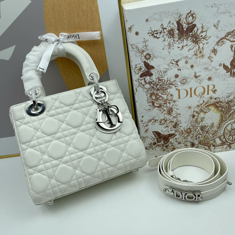 N品 DIOR ディオール Lady Dior My ABCDior バッグ スモール M0538ONGE_M030 ホワイト シルバー金具 激安優良店 - 画像 (5)