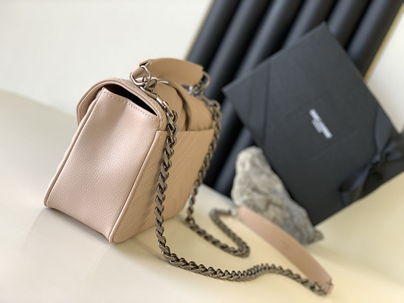 N品 YSL サンローラン バッグ 50代 カレッジ ミディアム ペールピンク 600279BRM046920 ラムスキン シルバー金具 激安優良店 - 画像 (9)