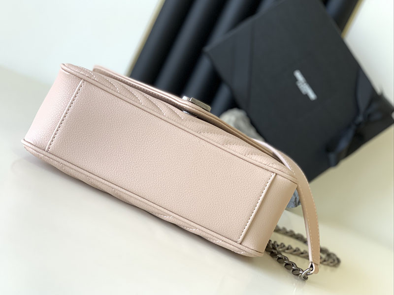 N品 YSL サンローラン バッグ 50代 カレッジ ミディアム ペールピンク 600279BRM046920 ラムスキン シルバー金具 激安優良店 - 画像 (7)