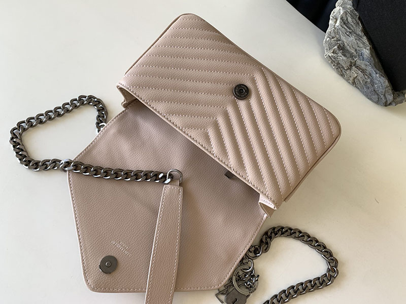 N品 YSL サンローラン バッグ 50代 カレッジ ミディアム ペールピンク 600279BRM046920 ラムスキン シルバー金具 激安優良店 - 画像 (5)