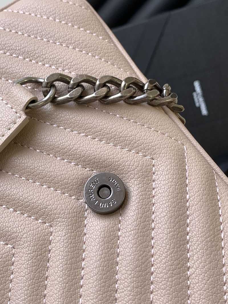 N品 YSL サンローラン バッグ 50代 カレッジ ミディアム ペールピンク 600279BRM046920 ラムスキン シルバー金具 激安優良店 - 画像 (4)
