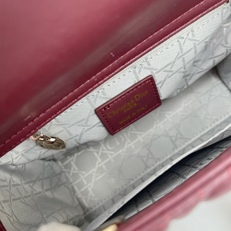 N品 DIOR ディオール Lady Dior My ABCDior バッグ スモール M0538ONGE_M323 ワイン ゴールド金具 激安優良店 - 画像 (3)