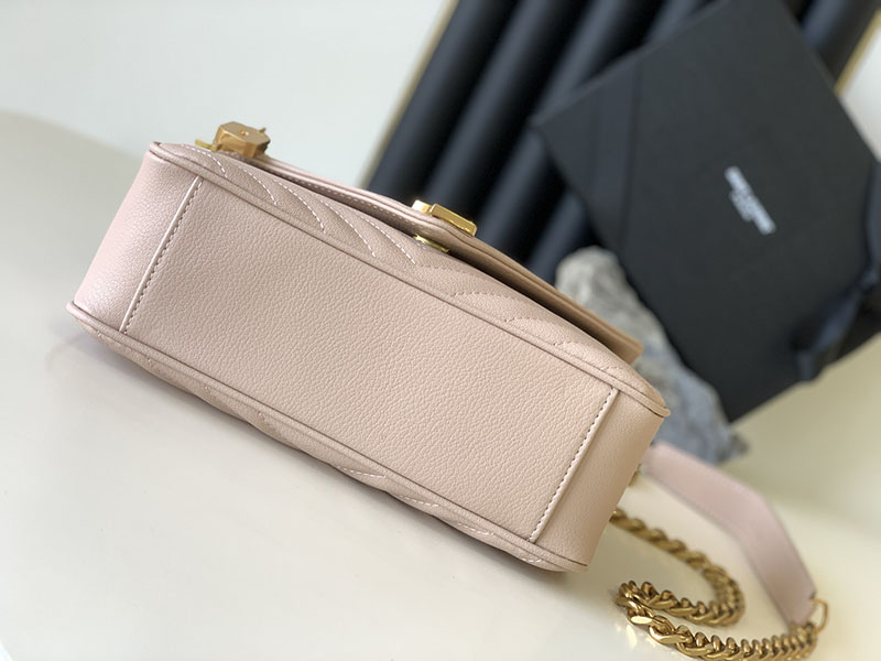 N品 YSL サンローラン バッグ 50代 カレッジ ミディアム ペールピンク 600279BRM076920 ラムスキン ゴールド金具 激安優良店 - 画像 (7)