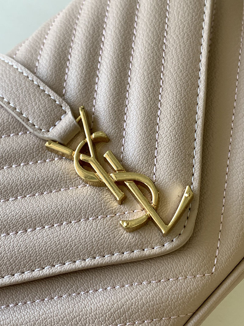 N品 YSL サンローラン バッグ 50代 カレッジ ミディアム ペールピンク 600279BRM076920 ラムスキン ゴールド金具 激安優良店 - 画像 (6)