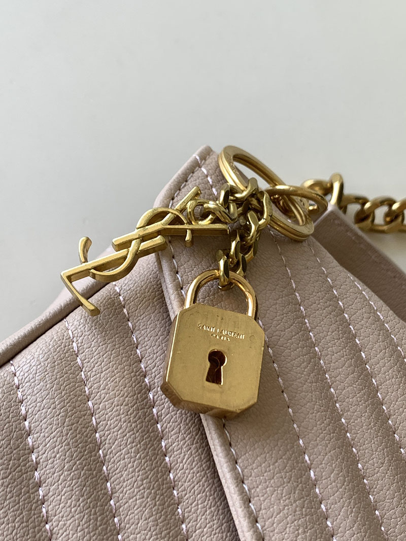 N品 YSL サンローラン バッグ 50代 カレッジ ミディアム ペールピンク 600279BRM076920 ラムスキン ゴールド金具 激安優良店 - 画像 (5)