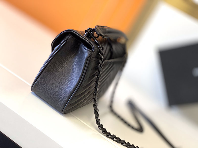 N品 YSL サンローラン バッグ 50代 カレッジ ミディアム ブラック 600279BRM081000 ラムスキン ブラック金具 激安優良店 - 画像 (9)