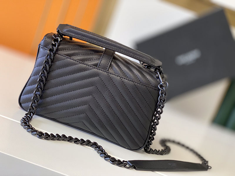 N品 YSL サンローラン バッグ 50代 カレッジ ミディアム ブラック 600279BRM081000 ラムスキン ブラック金具 激安優良店 - 画像 (8)