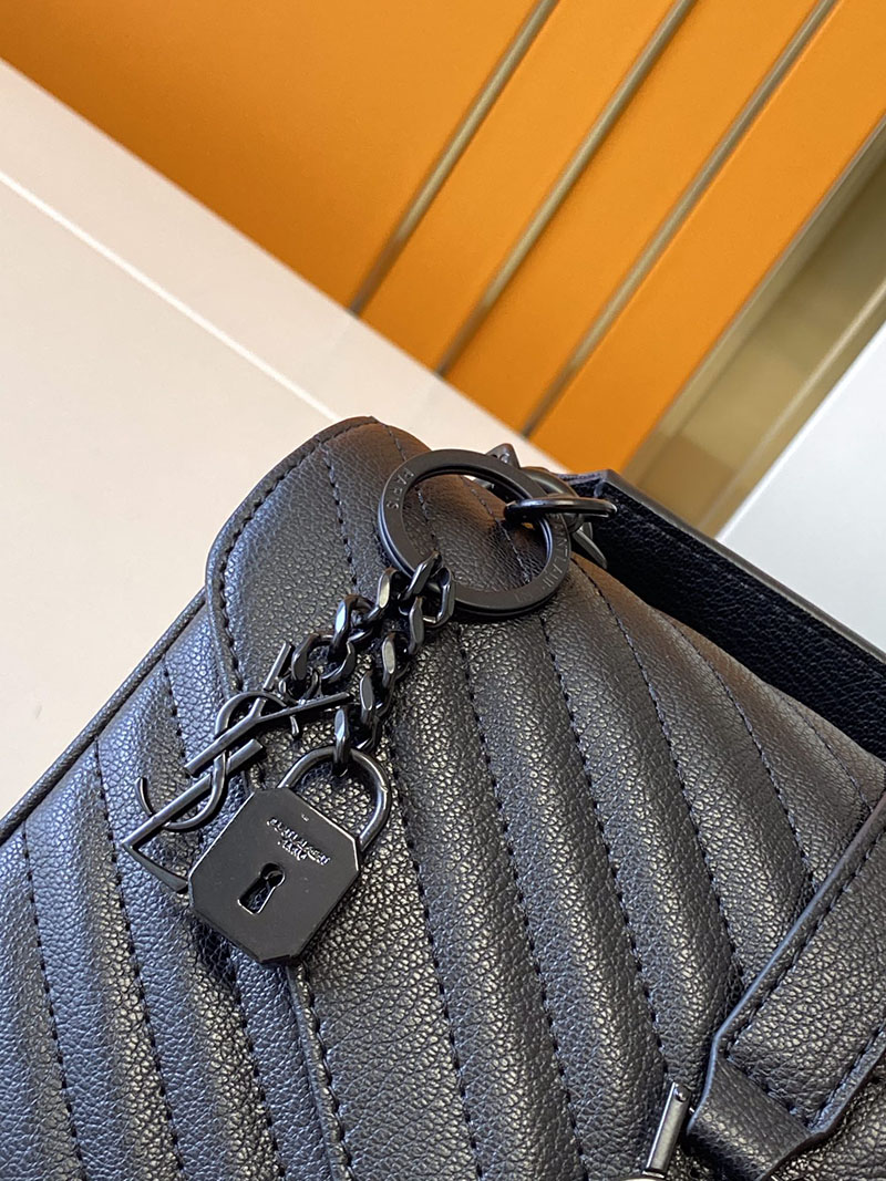 N品 YSL サンローラン バッグ 50代 カレッジ ミディアム ブラック 600279BRM081000 ラムスキン ブラック金具 激安優良店 - 画像 (5)