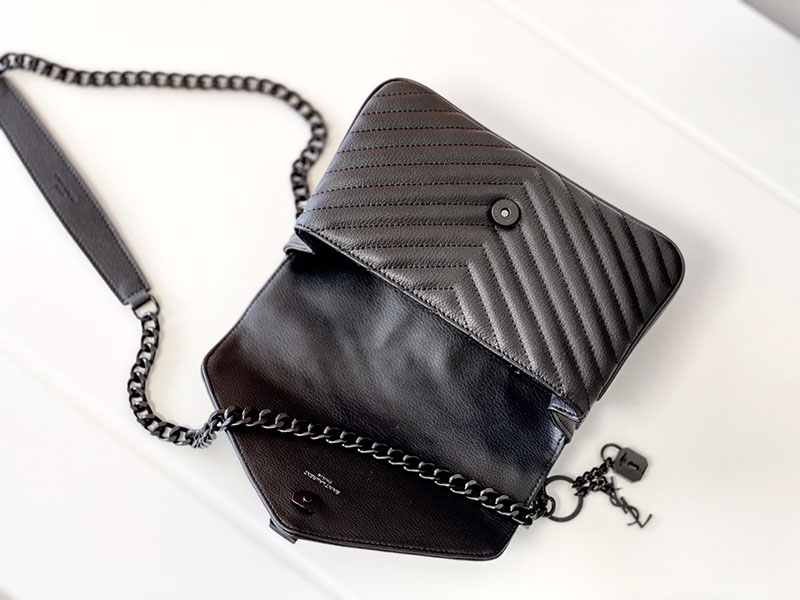 N品 YSL サンローラン バッグ 50代 カレッジ ミディアム ブラック 600279BRM081000 ラムスキン ブラック金具 激安優良店 - 画像 (4)