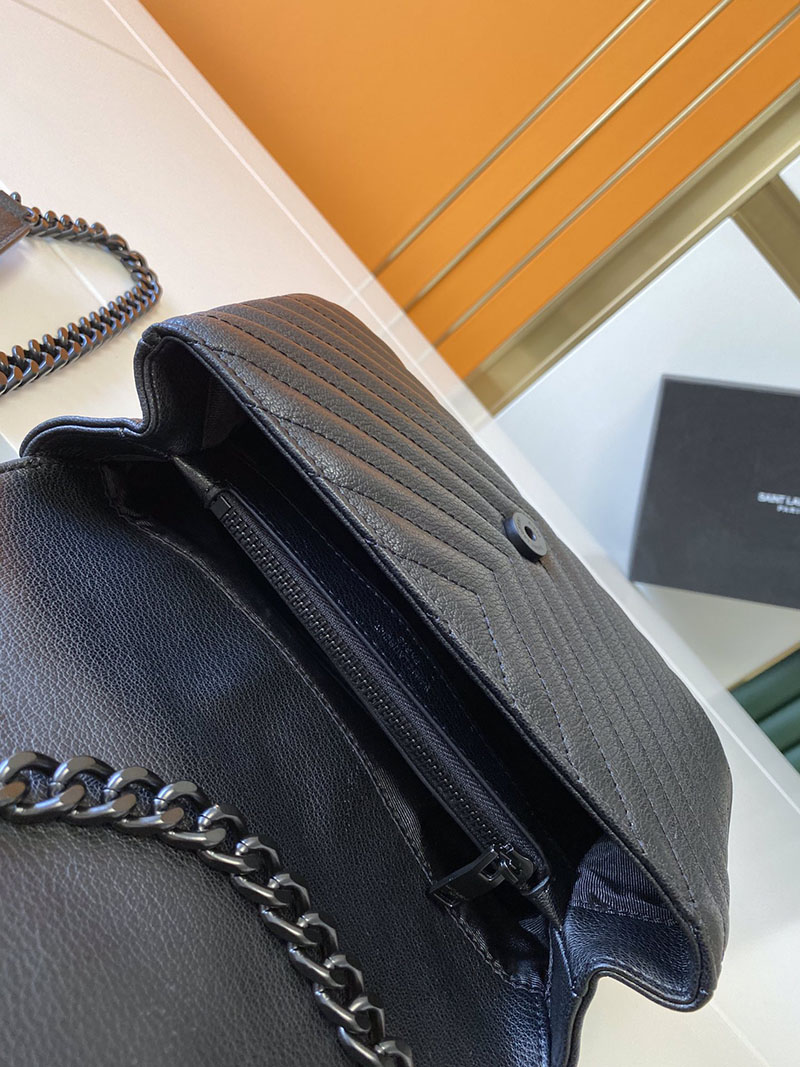 N品 YSL サンローラン バッグ 50代 カレッジ ミディアム ブラック 600279BRM081000 ラムスキン ブラック金具 激安優良店 - 画像 (3)