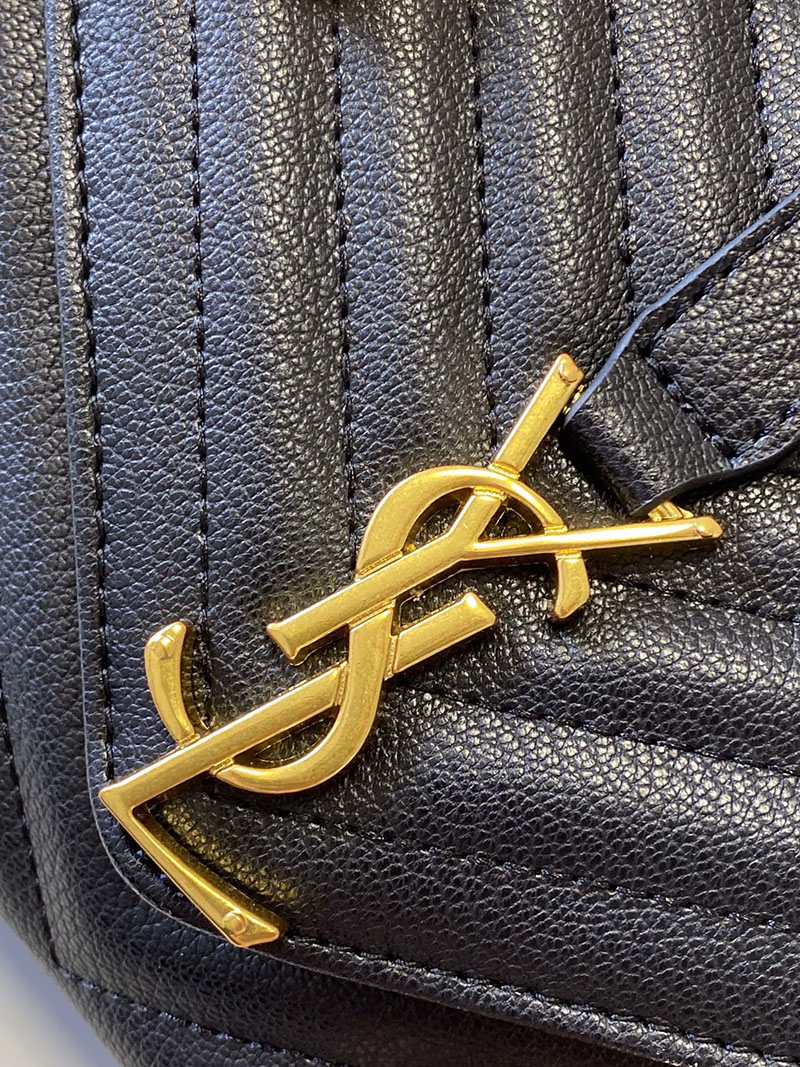 N品 YSL サンローラン バッグ 50代 カレッジ ミディアム ブラック 600279BRM071000 ラムスキン ゴールド金具 激安優良店 - 画像 (6)