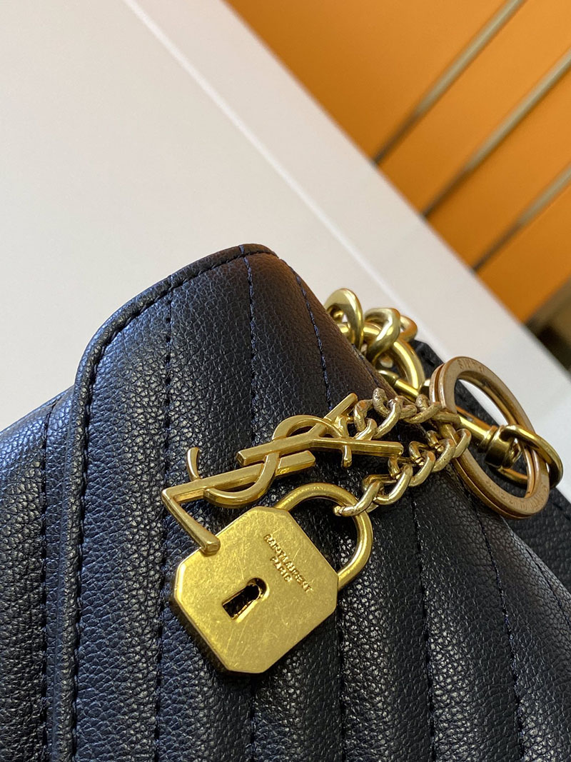 N品 YSL サンローラン バッグ 50代 カレッジ ミディアム ブラック 600279BRM071000 ラムスキン ゴールド金具 激安優良店 - 画像 (5)