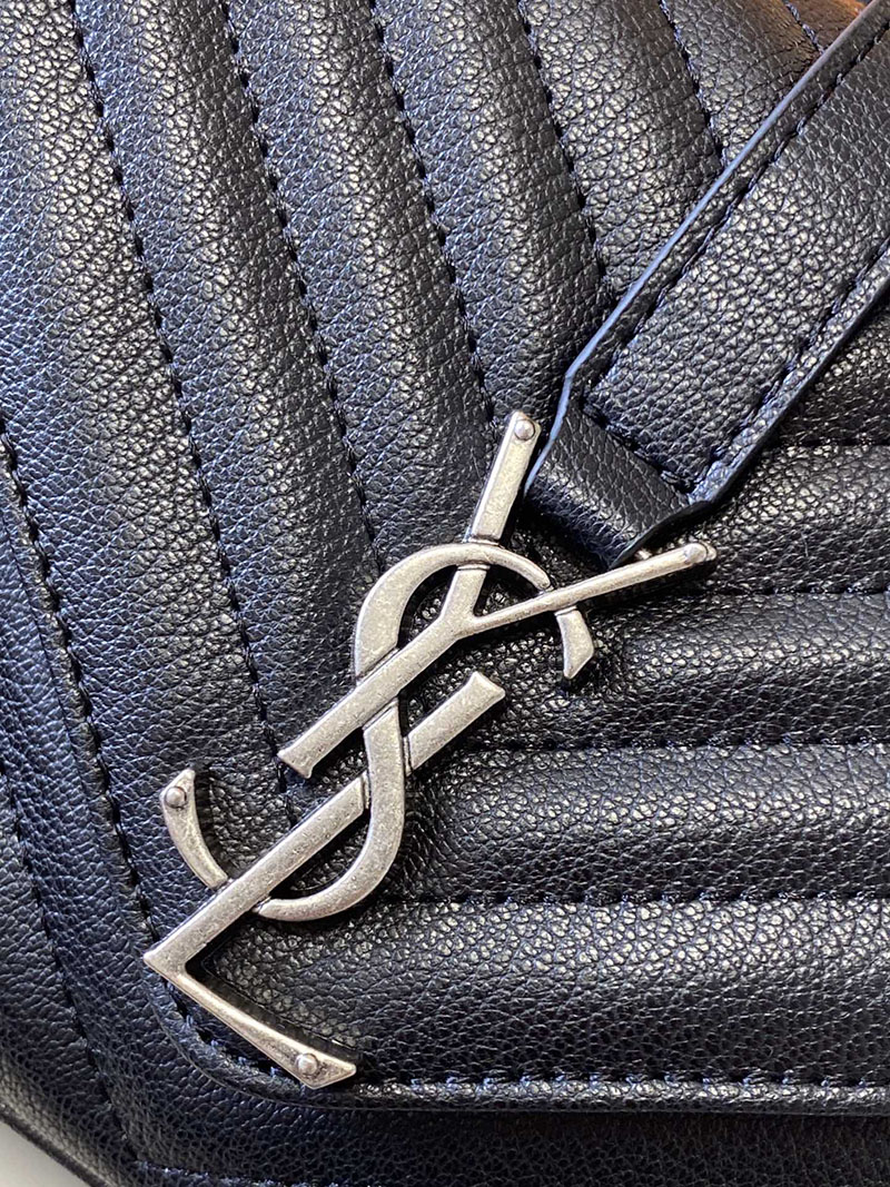 N品 YSL サンローラン バッグ 50代 カレッジ ミディアム ブラック 600279BRM041000 ラムスキン シルバー金具 激安優良店 - 画像 (6)