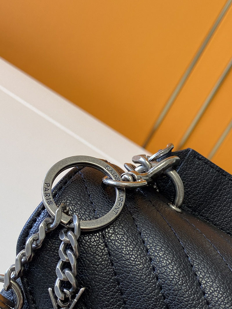 N品 YSL サンローラン バッグ 50代 カレッジ ミディアム ブラック 600279BRM041000 ラムスキン シルバー金具 激安優良店 - 画像 (5)