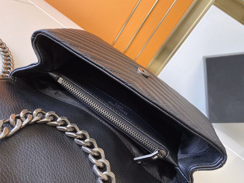 N品 YSL サンローラン バッグ 50代 カレッジ ミディアム ブラック 600279BRM041000 ラムスキン シルバー金具 激安優良店 - 画像 (3)