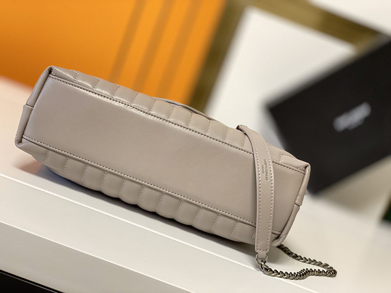 N品 YSL サンローラン バッグ 人気ランキング ルル ミディアム DUSTY GREY 574946DV7261722 ラムスキン シルバー金具 - 画像 (7)
