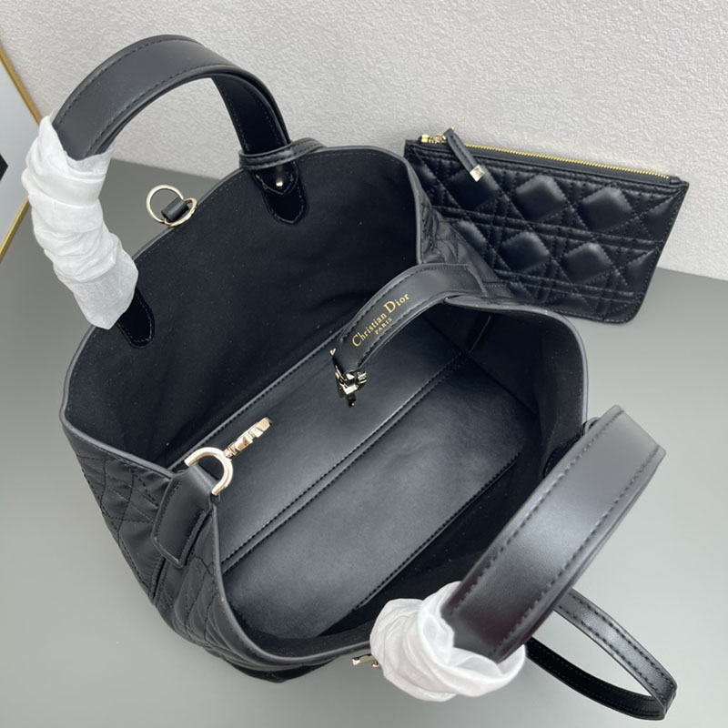 N品 DIOR ディオール Dior Toujours バッグ ミディアム M2821OSHJ_M900 黒 ブラック ゴールド金具 激安優良店 - 画像 (6)