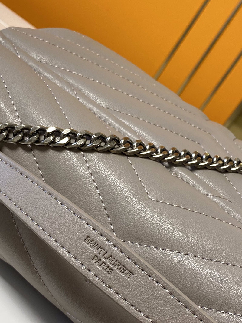 N品 YSL サンローラン バッグ 人気ランキング ルル ミディアム DUSTY GREY 574946DV7261722 ラムスキン シルバー金具 - 画像 (5)