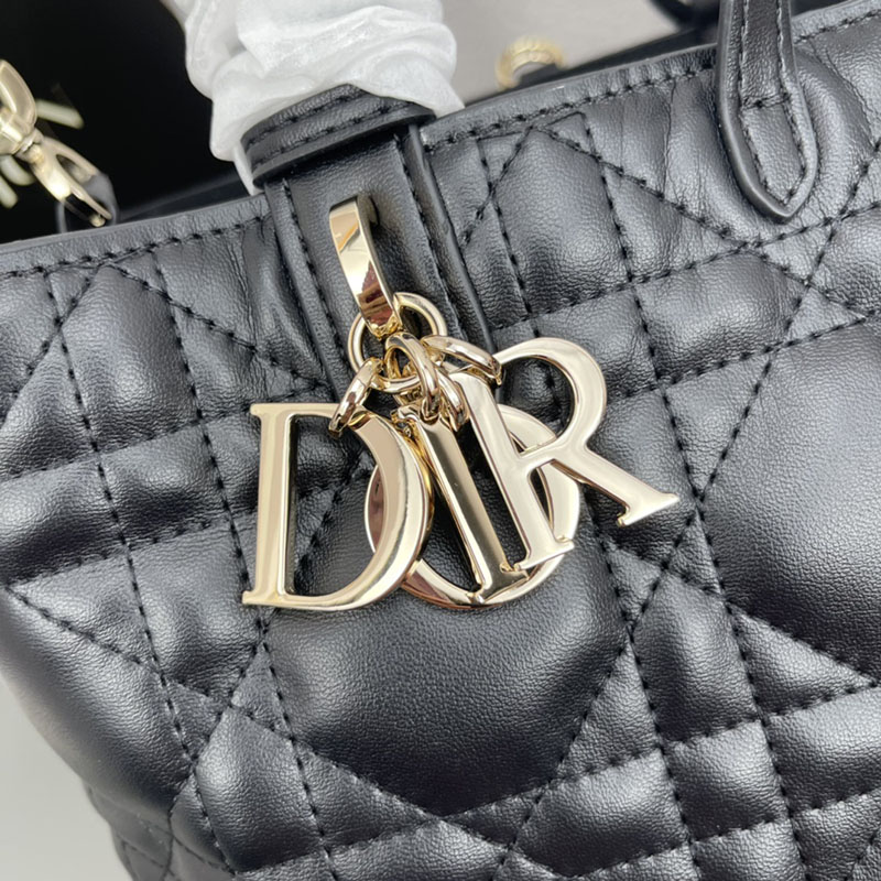 N品 DIOR ディオール Dior Toujours バッグ ミディアム M2821OSHJ_M900 黒 ブラック ゴールド金具 激安優良店 - 画像 (4)