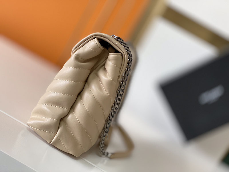 N品 YSL サンローラン バッグ 人気ランキング ルル ミディアム GREYISH BROWN 574946DV7282826 ラムスキン ブラック金具 - 画像 (9)