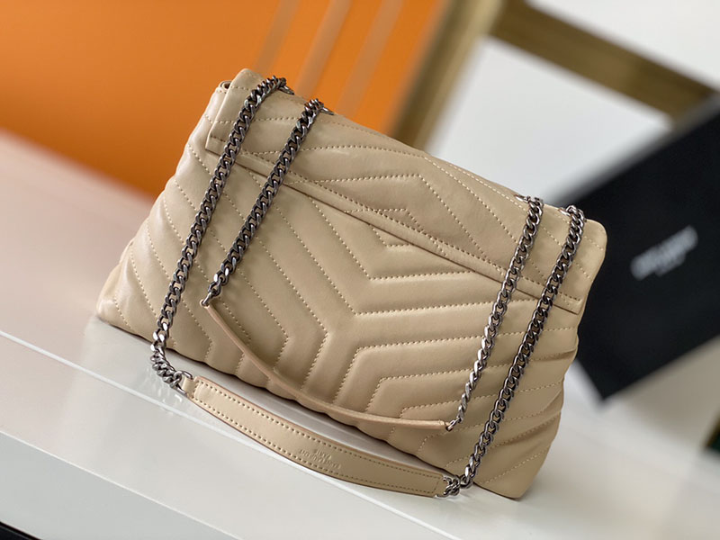 N品 YSL サンローラン バッグ 人気ランキング ルル ミディアム GREYISH BROWN 574946DV7282826 ラムスキン ブラック金具 - 画像 (8)
