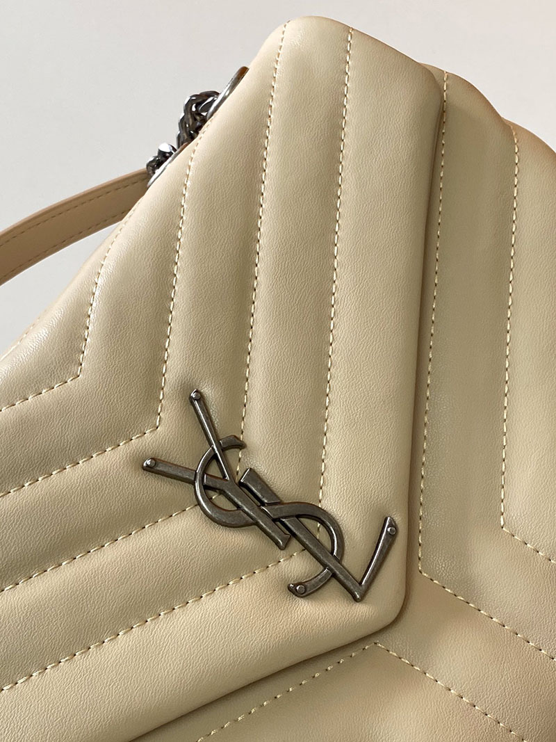 N品 YSL サンローラン バッグ 人気ランキング ルル ミディアム GREYISH BROWN 574946DV7282826 ラムスキン ブラック金具 - 画像 (6)