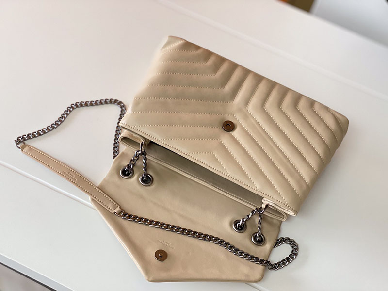 N品 YSL サンローラン バッグ 人気ランキング ルル ミディアム GREYISH BROWN 574946DV7282826 ラムスキン ブラック金具 - 画像 (5)