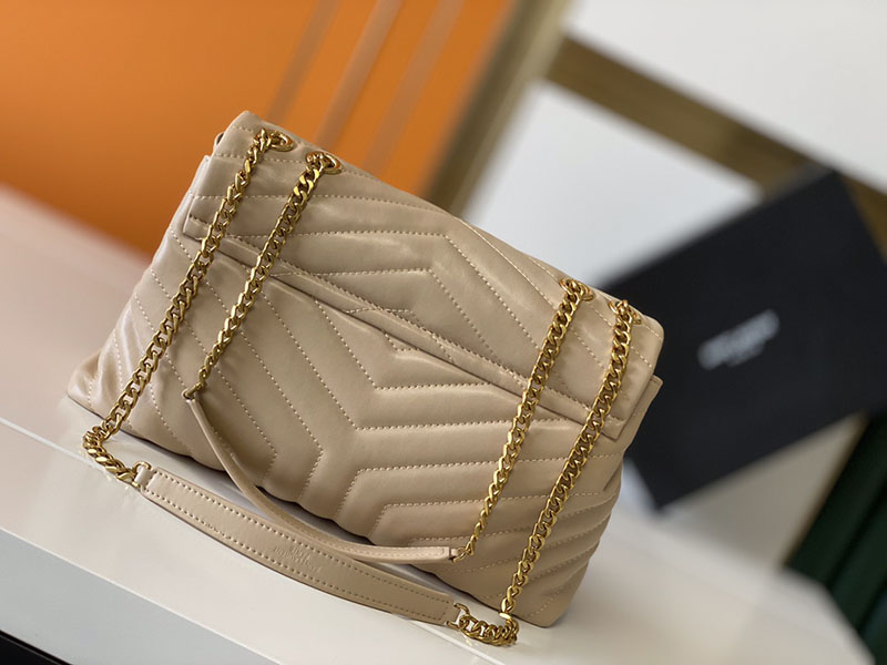 N品 YSL サンローラン バッグ 人気ランキング ルル ミディアム GREYISH BROWN 574946DV7272826 ラムスキン ゴールド金具 - 画像 (8)