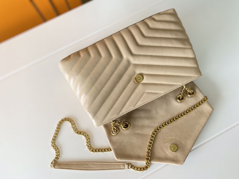 N品 YSL サンローラン バッグ 人気ランキング ルル ミディアム GREYISH BROWN 574946DV7272826 ラムスキン ゴールド金具 - 画像 (4)