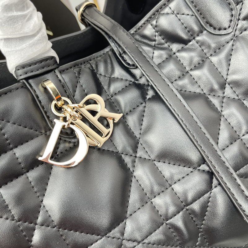 N品 DIOR ディオール Dior Toujours バッグ ラージ M2820OSHJ_M900 黒 ブラック ゴールド金具 激安優良店 - 画像 (7)