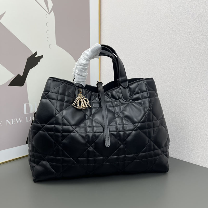 N品 DIOR ディオール Dior Toujours バッグ ラージ M2820OSHJ_M900 黒 ブラック ゴールド金具 激安優良店 - 画像 (2)