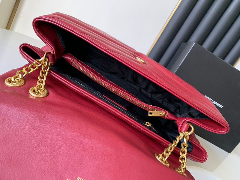 N品 YSL サンローラン バッグ 人気ランキング ルル ミディアム レッド 574946DV7276937 ラムスキン ゴールド金具 - 画像 (3)