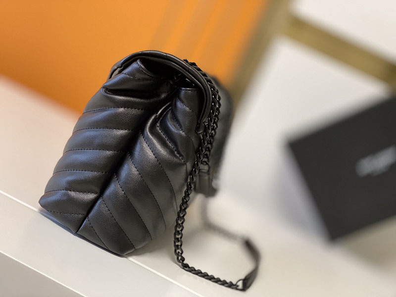 N品 YSL サンローラン バッグ 人気ランキング ルル ミディアム ブラック 574946DV7281000 ラムスキン ブラック金具 - 画像 (9)