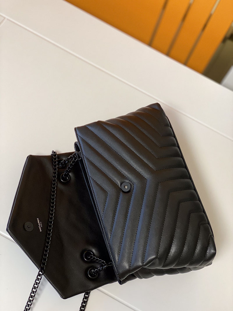 N品 YSL サンローラン バッグ 人気ランキング ルル ミディアム ブラック 574946DV7281000 ラムスキン ブラック金具 - 画像 (4)
