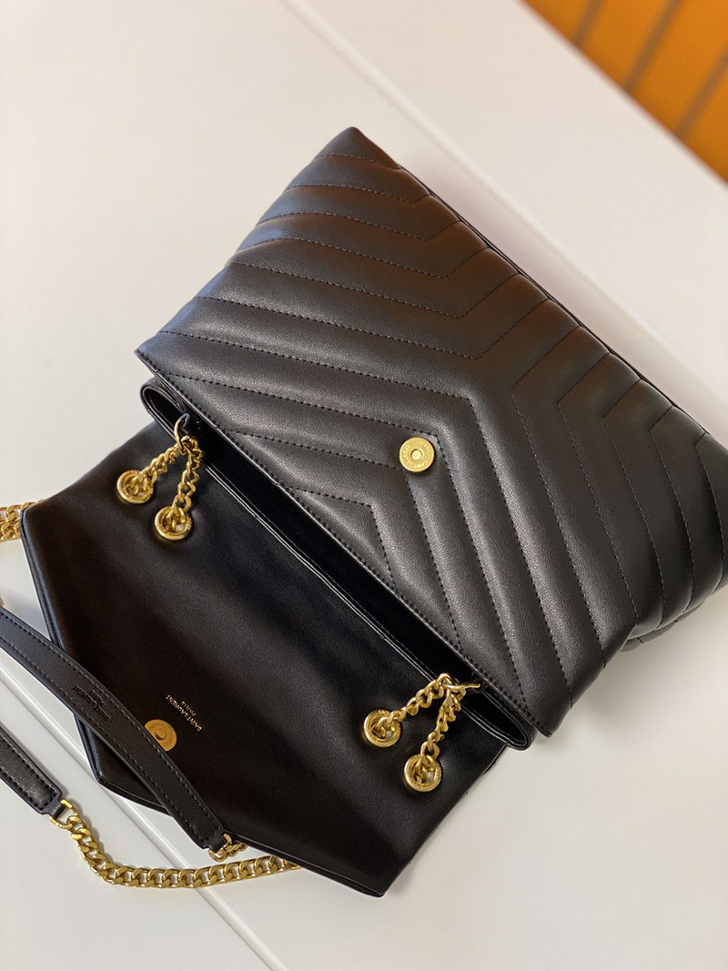 N品 YSL サンローラン バッグ 人気ランキング ルル ミディアム ブラック 574946DV7271000 ラムスキン ゴールド金具 - 画像 (4)