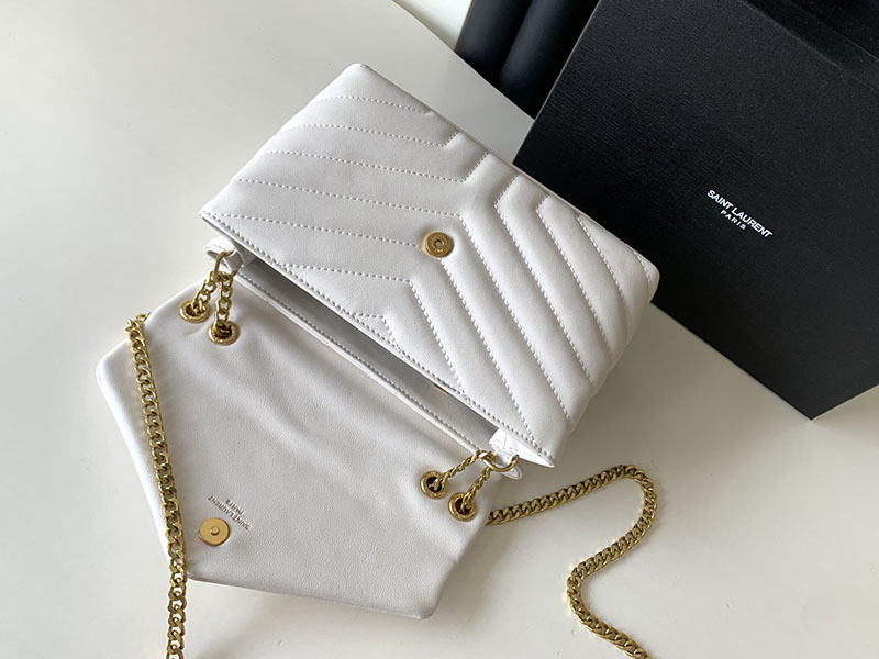 N品 YSL サンローラン バッグ 40代 ルル スモール ホワイト 494699DV7272000 ラムスキン ゴールド金具 - 画像 (6)
