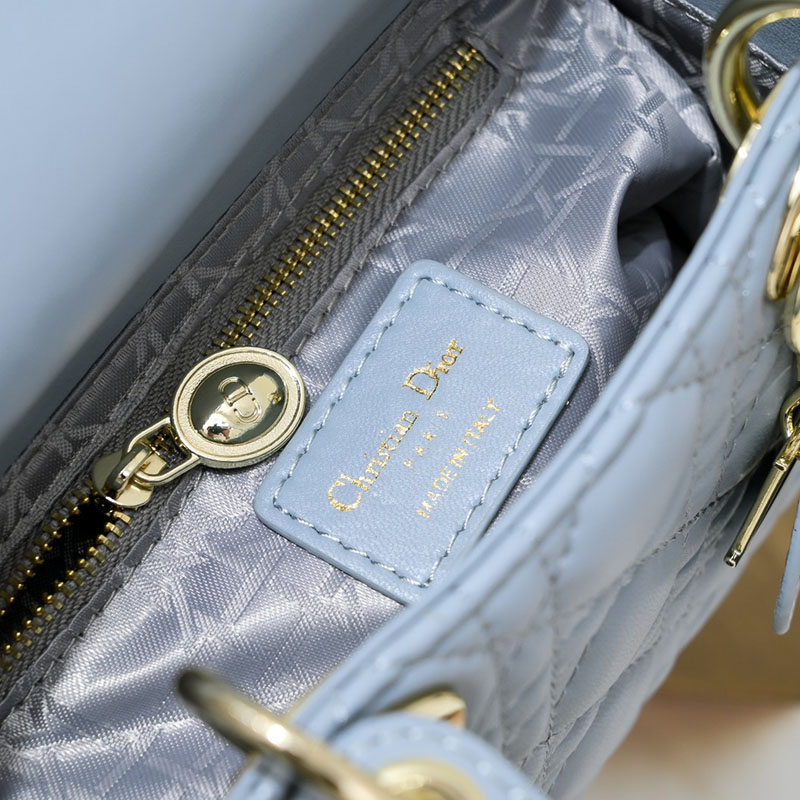 N品 DIOR ディオール Lady Dior バッグ ミニ M0505ONGE_M928 ブルー ゴールド金具 激安優良店 - 画像 (2)